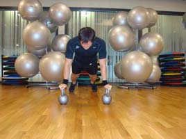 Push up (con rotazione kettlebell)