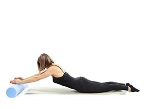 pilates foam roller Back Extension, posizione 2