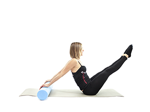 pilates foam roller Hip Circle, posizione 1