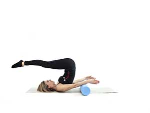 pilates foam roller Roll Over, posizione 3