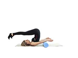 pilates foam roller Roll Over, posizione 4