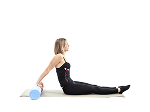 pilates foam roller Leg Pull Back, posizione 1