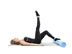 pilates foam roller Single Leg Circle, posizione 1