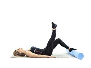 pilates foam roller Single Leg Circle, posizione 2