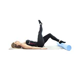 pilates foam roller Single Leg Circle, posizione 3
