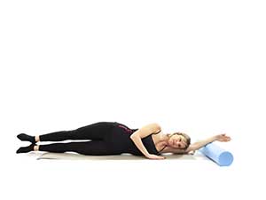 pilates foam roller Side Kick, posizione 1