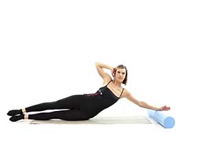 pilates foam roller Side Kick, posizione 3