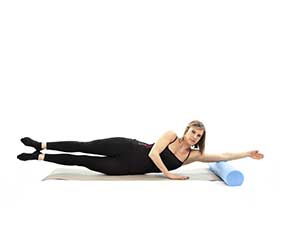 pilates foam roller Side Kick, posizione 1