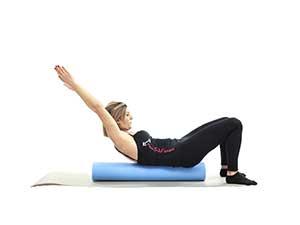 pilates foam roller Chest lift, posizione 2, livello avanzato