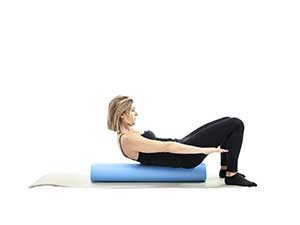 pilates foam roller Chest lift, posizione 2, livello base