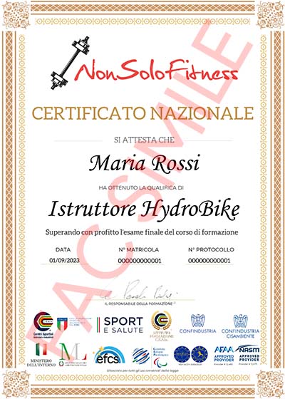 Certificato Nazionale Istruttore HydroBike