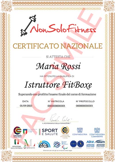 Certificato Nazionale Istruttore FitBoxe