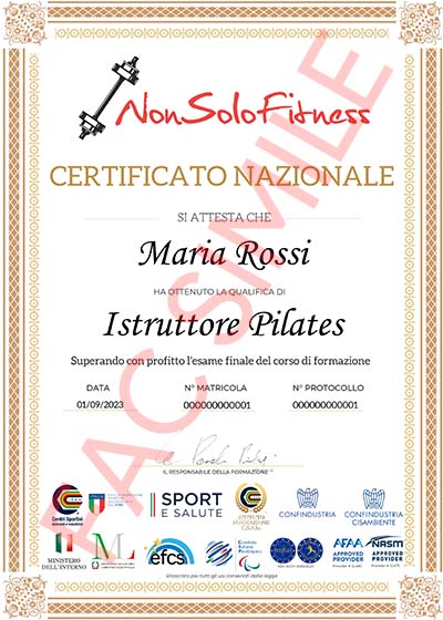 Certificato Nazionale Istruttore Pilates